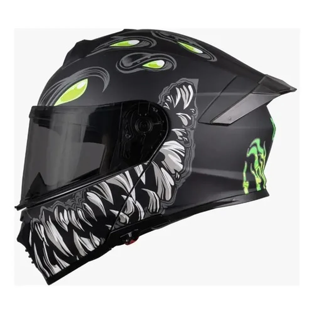 Casco KOV TRUENO COMPAÑERO NEGRO TOXICO