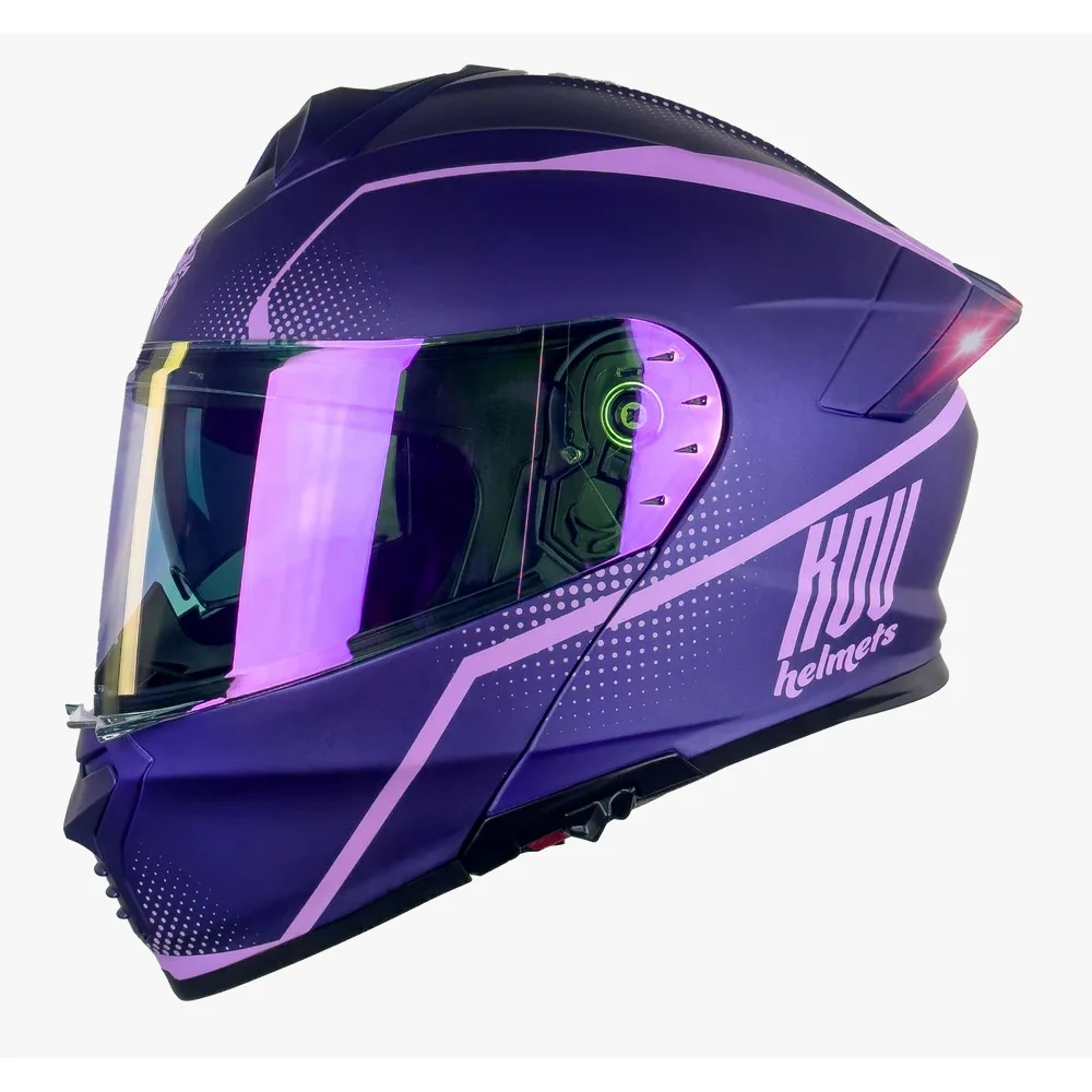 Casco KOV TRUENO ONDAS MORADO LED